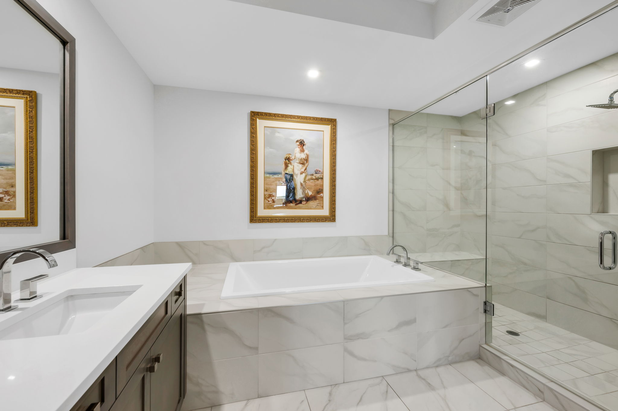 Primary Bathroom Tub and Shower