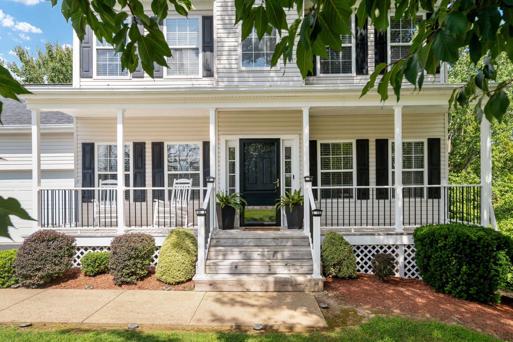 Welcoming covered front porch at 50 Barclay Lane in Stafford Virginia