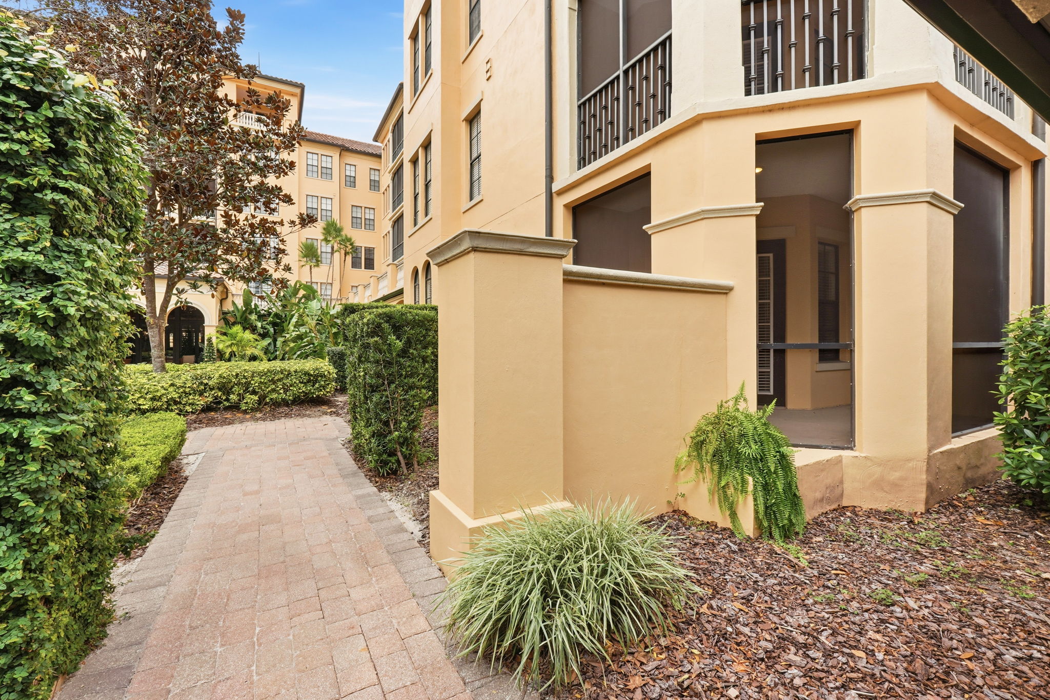 Entry to Plush Courtyard