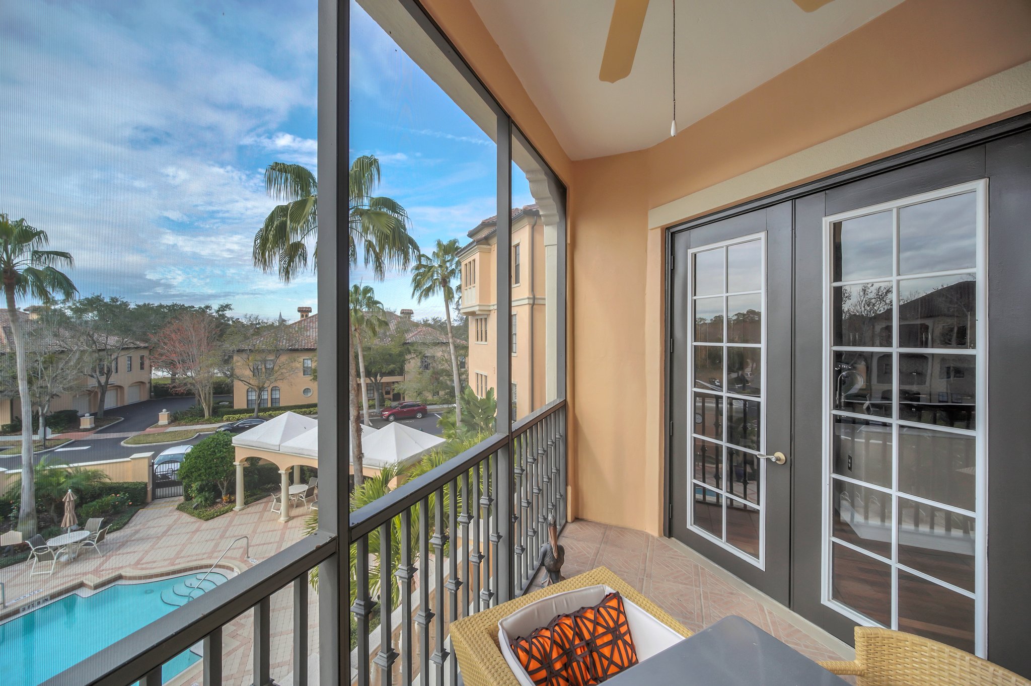 Screened Balcony with Gorgeous Pool View