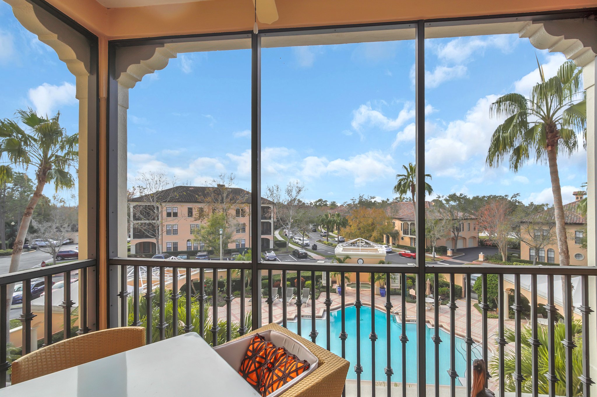 Screened Balcony with Gorgeous Pool View