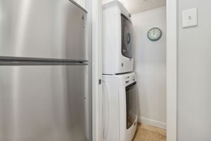 A utility closet hosts a brand new 2024 washer/dryer ...