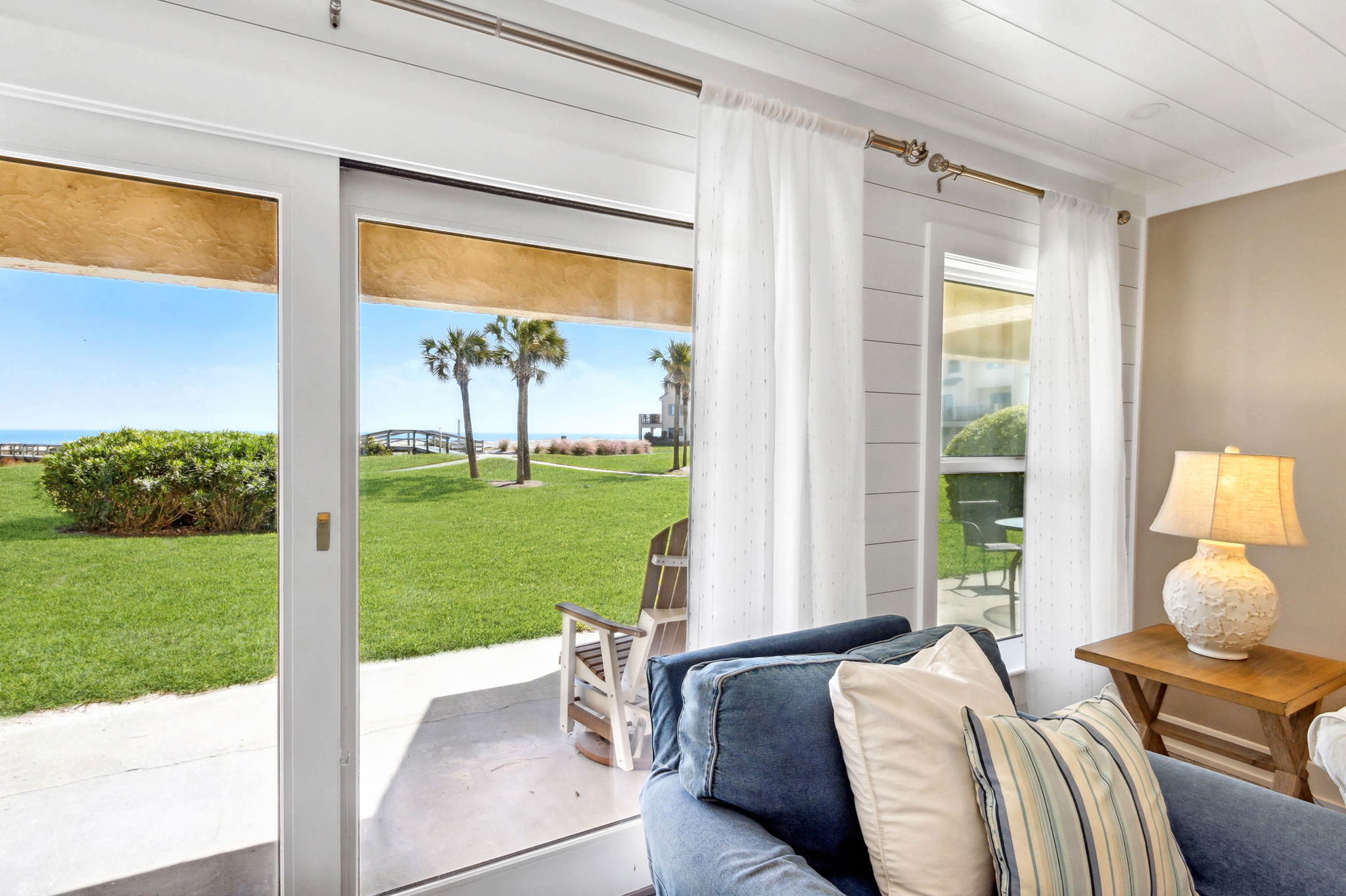 The expansive oceanfront patio provides breathtaking views of the ocean ...