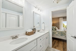 ...and a remodeled master bath with artisan tile floors ...