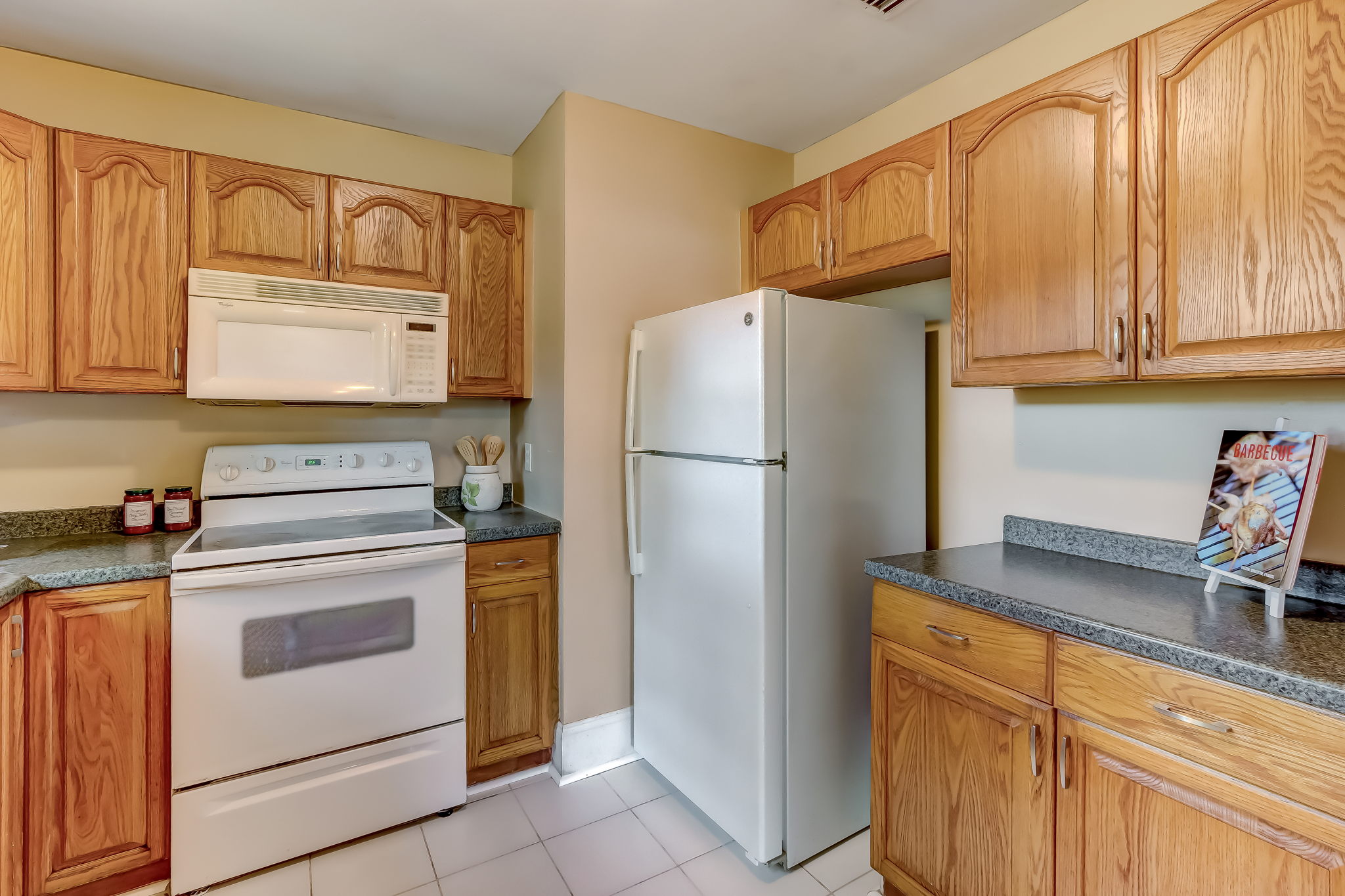 Plenty of cabinets for storage