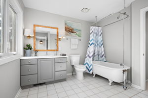 Spacious bathroom with room to add shower