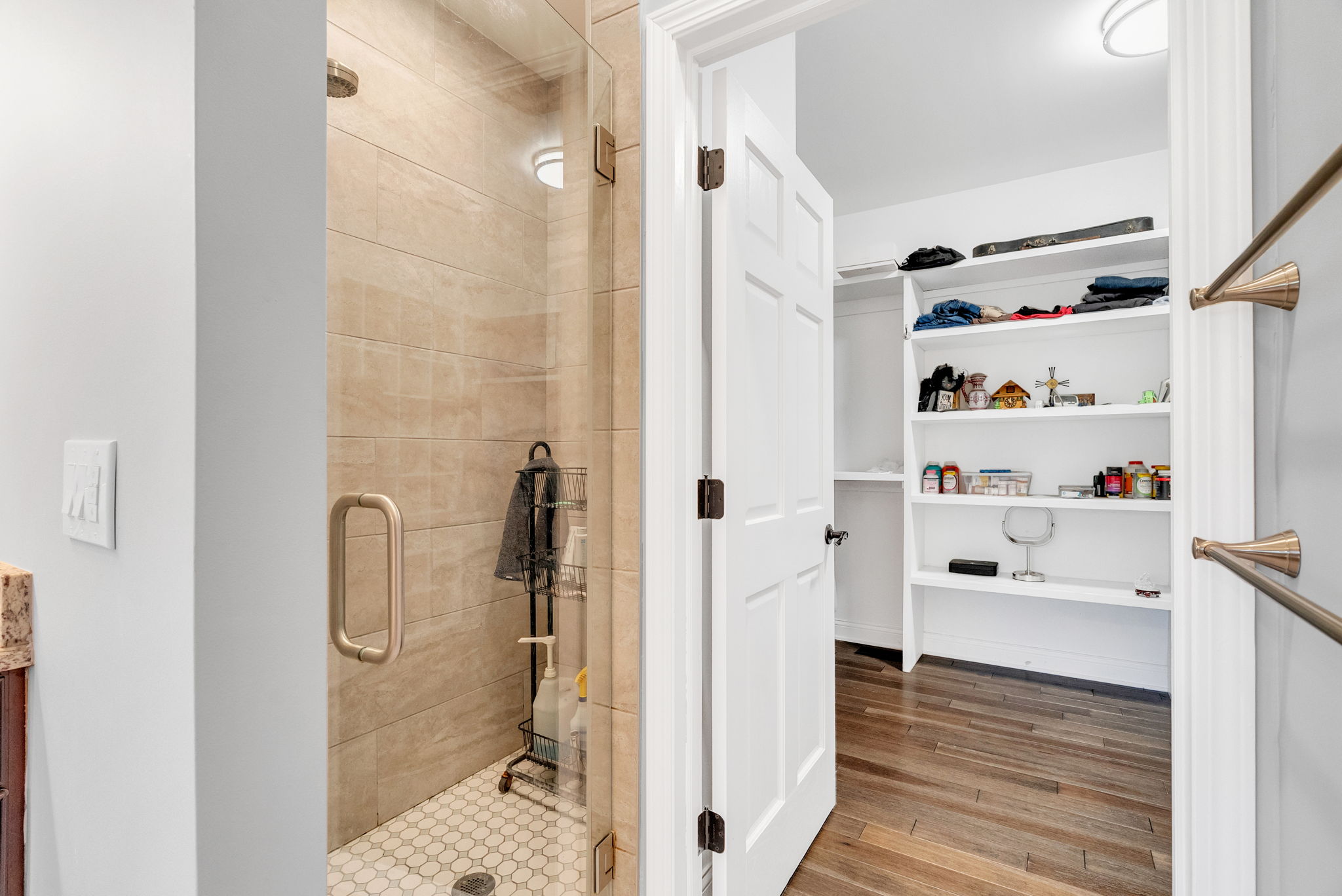 Private walk in shower