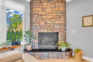 Gas fire place with hearth
