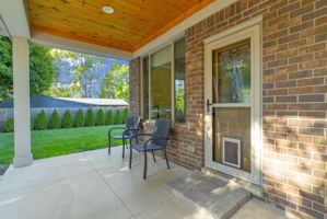 covered porch with cedar ceiling