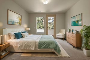 Virtually staged primary suite