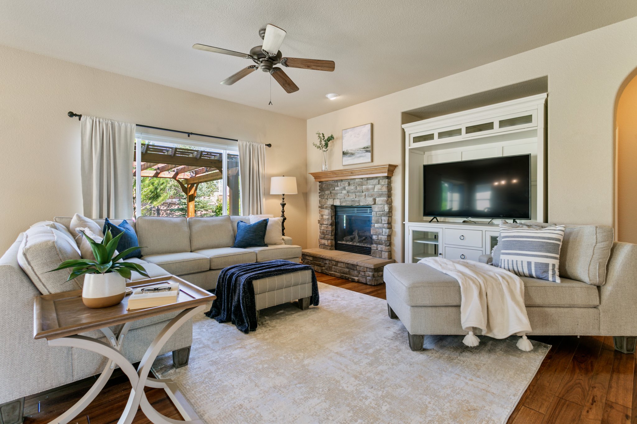 Living Room With Fireplace