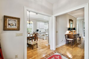 View from the foyer to kitchen & living area