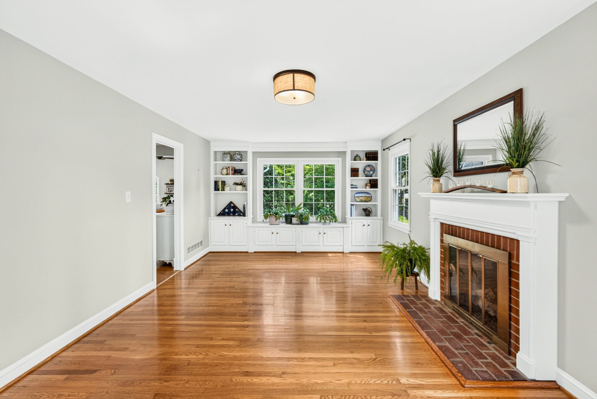 Recently refinished hardwood floors