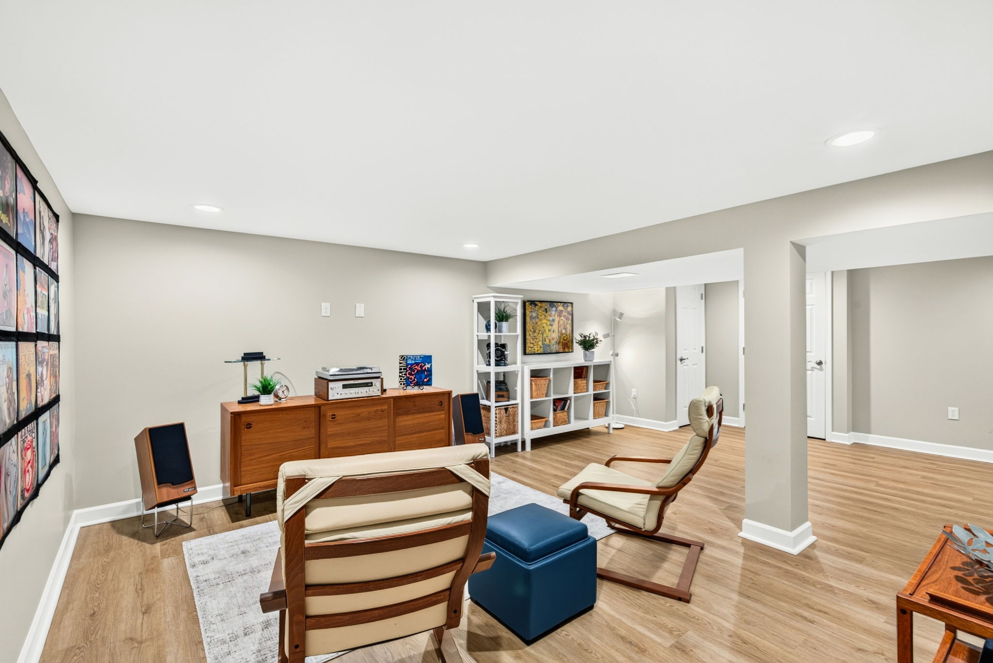 LVP flooring & recessed lighting in LL