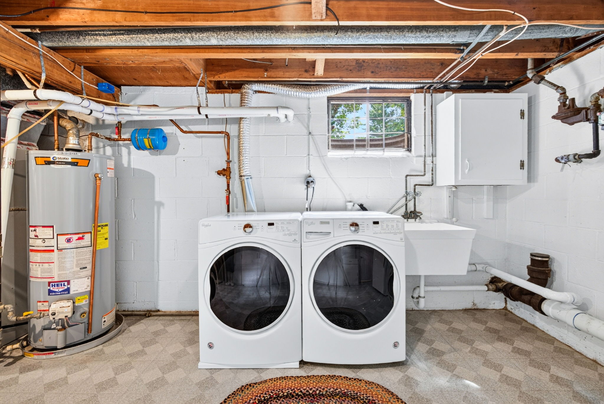 Laundry tub and full size washer & dryer