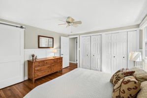 Double wall closets & ceiling fan