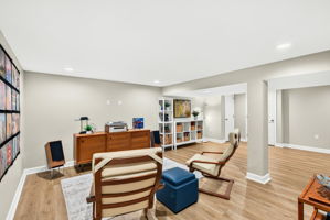 LVP flooring & recessed lighting in LL