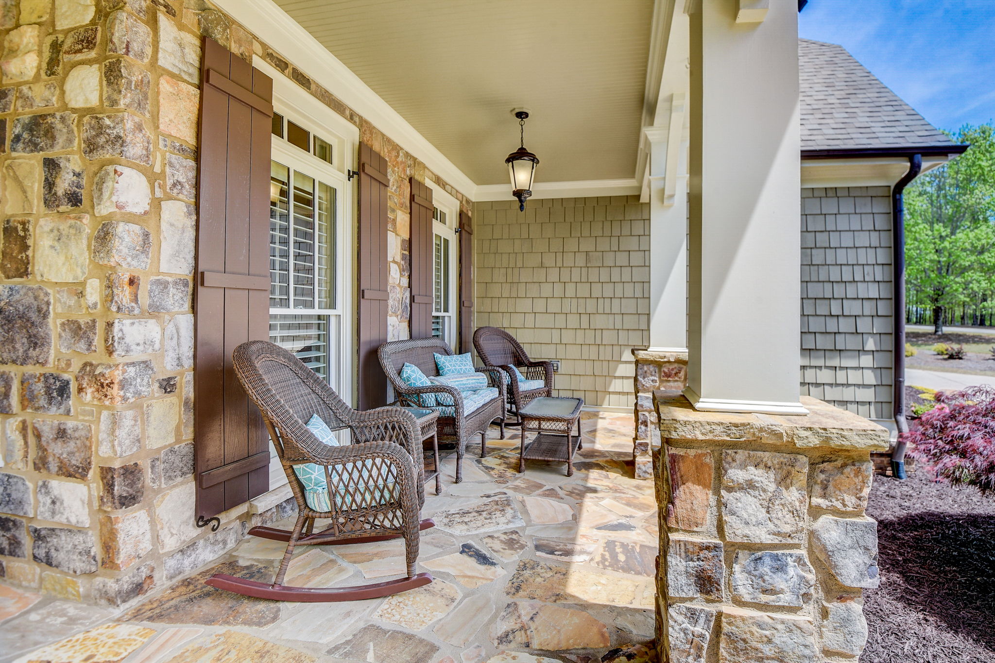 Rocking Chair Stone Front Porch