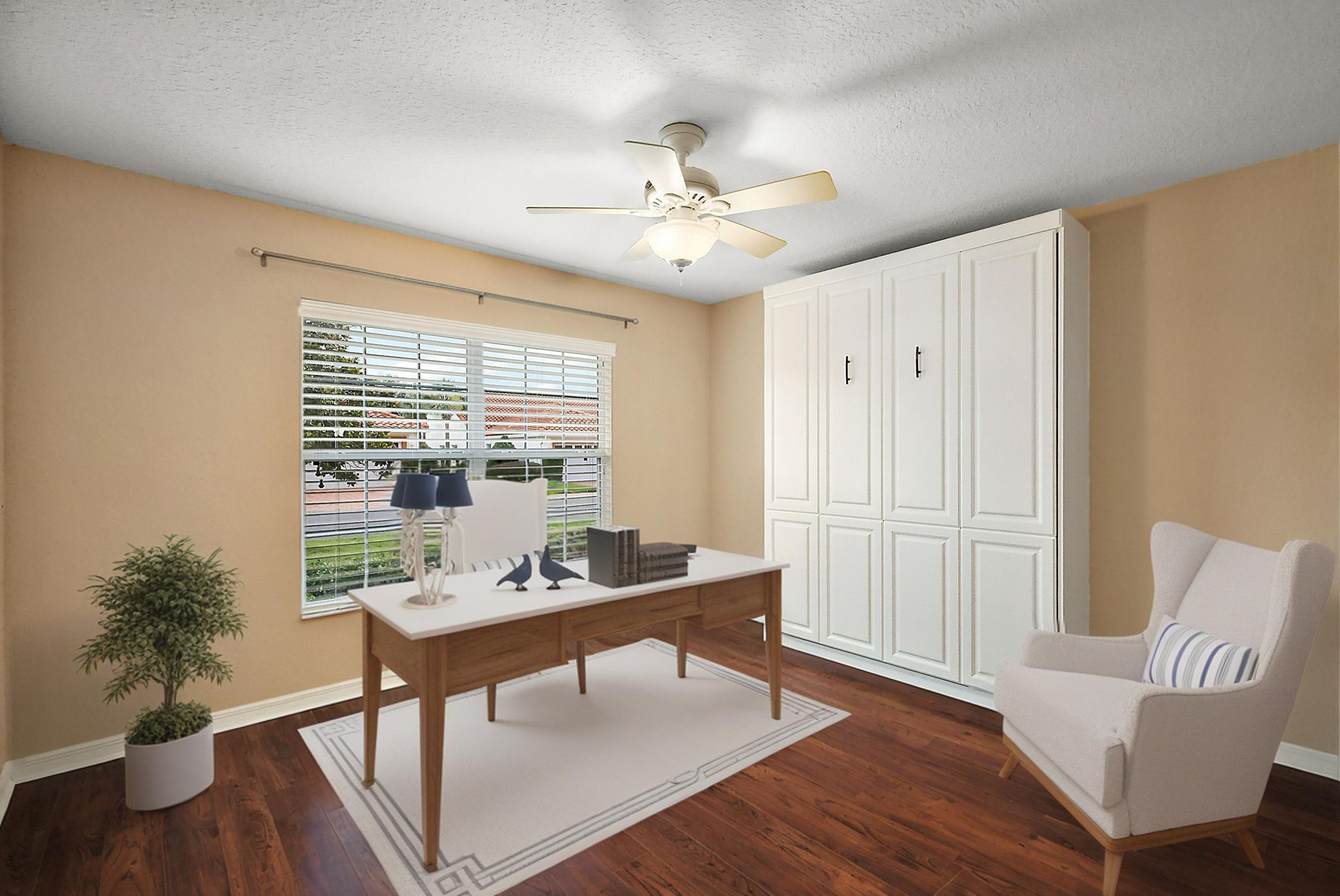 Virtually Staged - Second Bedroom with Murphy Bed