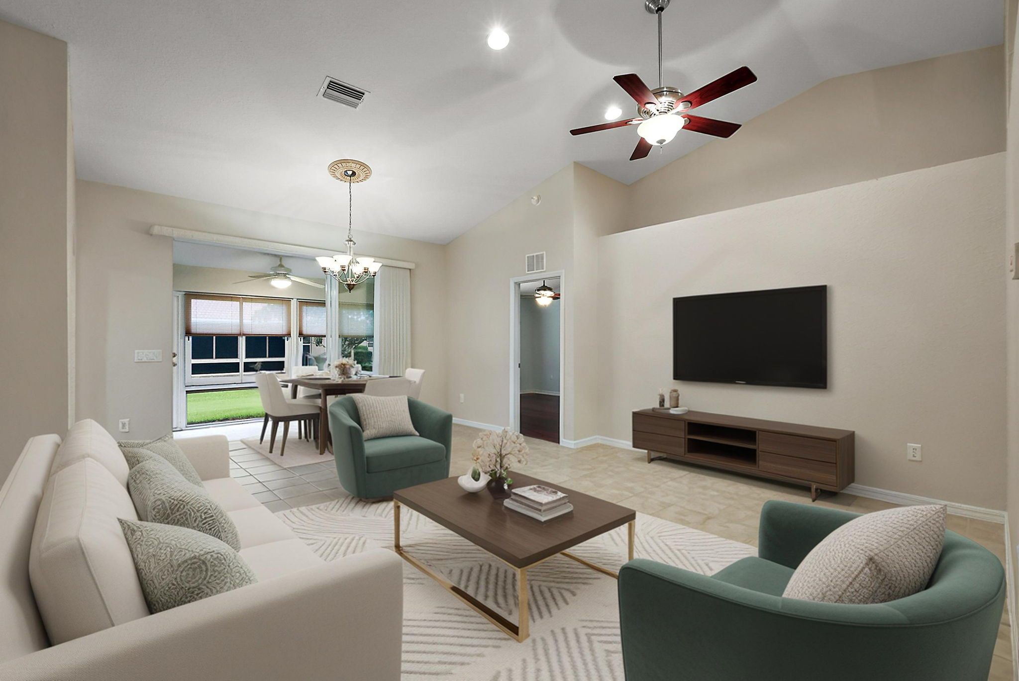 Virtually Staged -  Living  and Dining Rooms