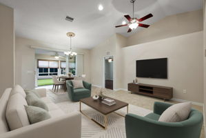 Virtually Staged -  Living  and Dining Rooms