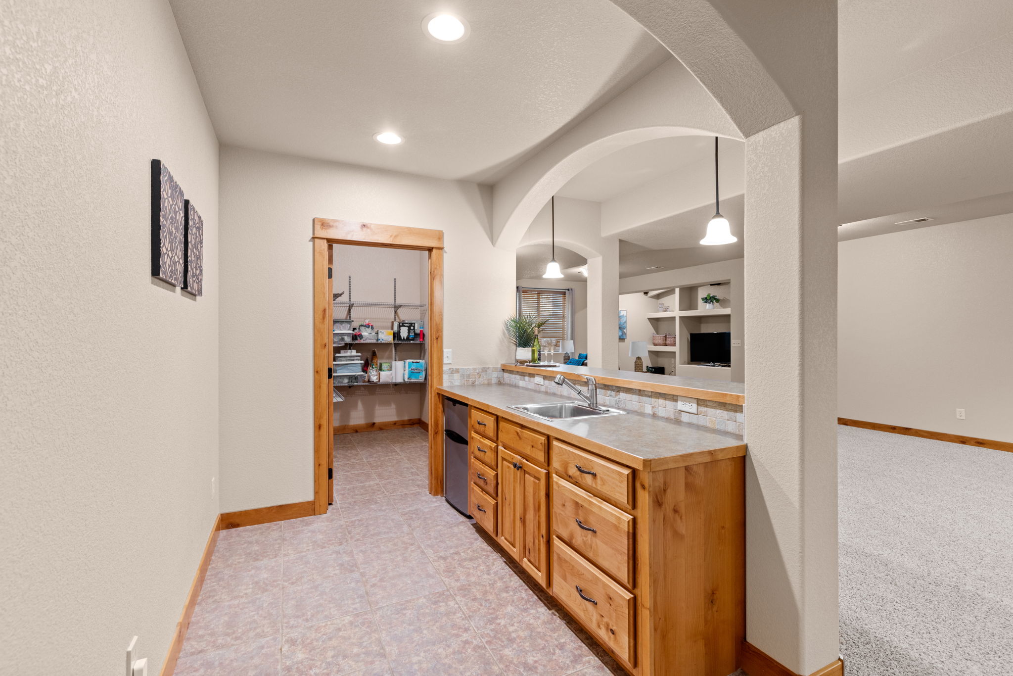 Wet Bar and Mini Fridge are Great For Entertaining