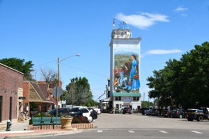 Down Town Berthoud with view of grain tower