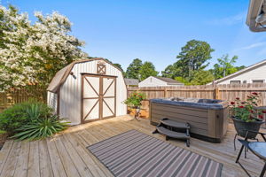 Deck #2 with Hot Tub & Storage Bldg