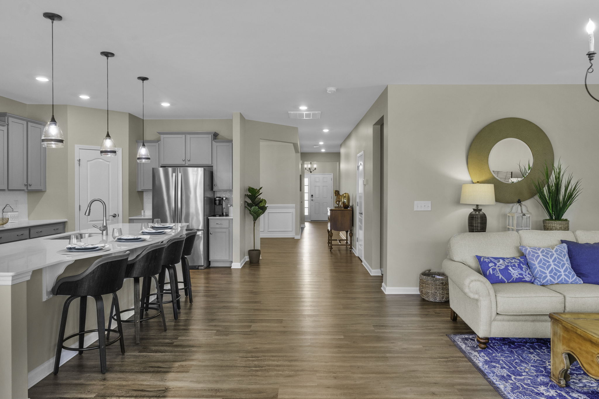 View from back of home towards front