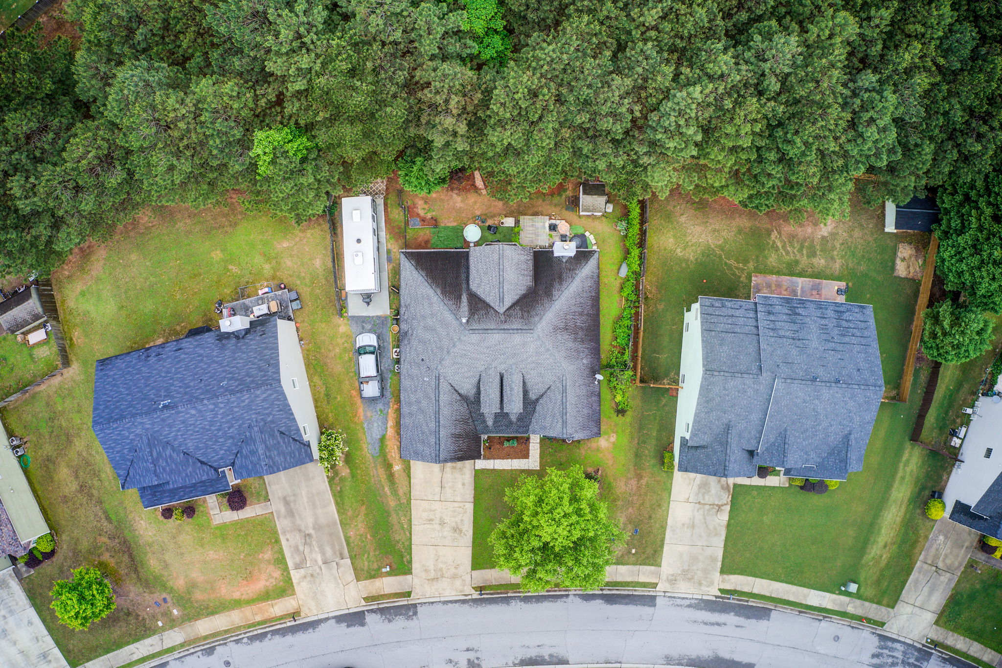 43 Aerial Lot + Neighborhood Bird's Eye View