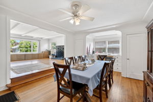 The dining room.  The door on the left goes to the garage and the door on the right is a closet.  The living room is to the left.  The kitchen to the right and 2 of the bedrooms and a bathroom are behind this view.
