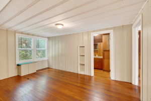 The upstairs sitting room.  The bedroom is to the right and the bathroom straight forward.