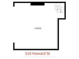 Lower level used as a garage and storage.  The left side is the street side.  Digitally altered to add the address.