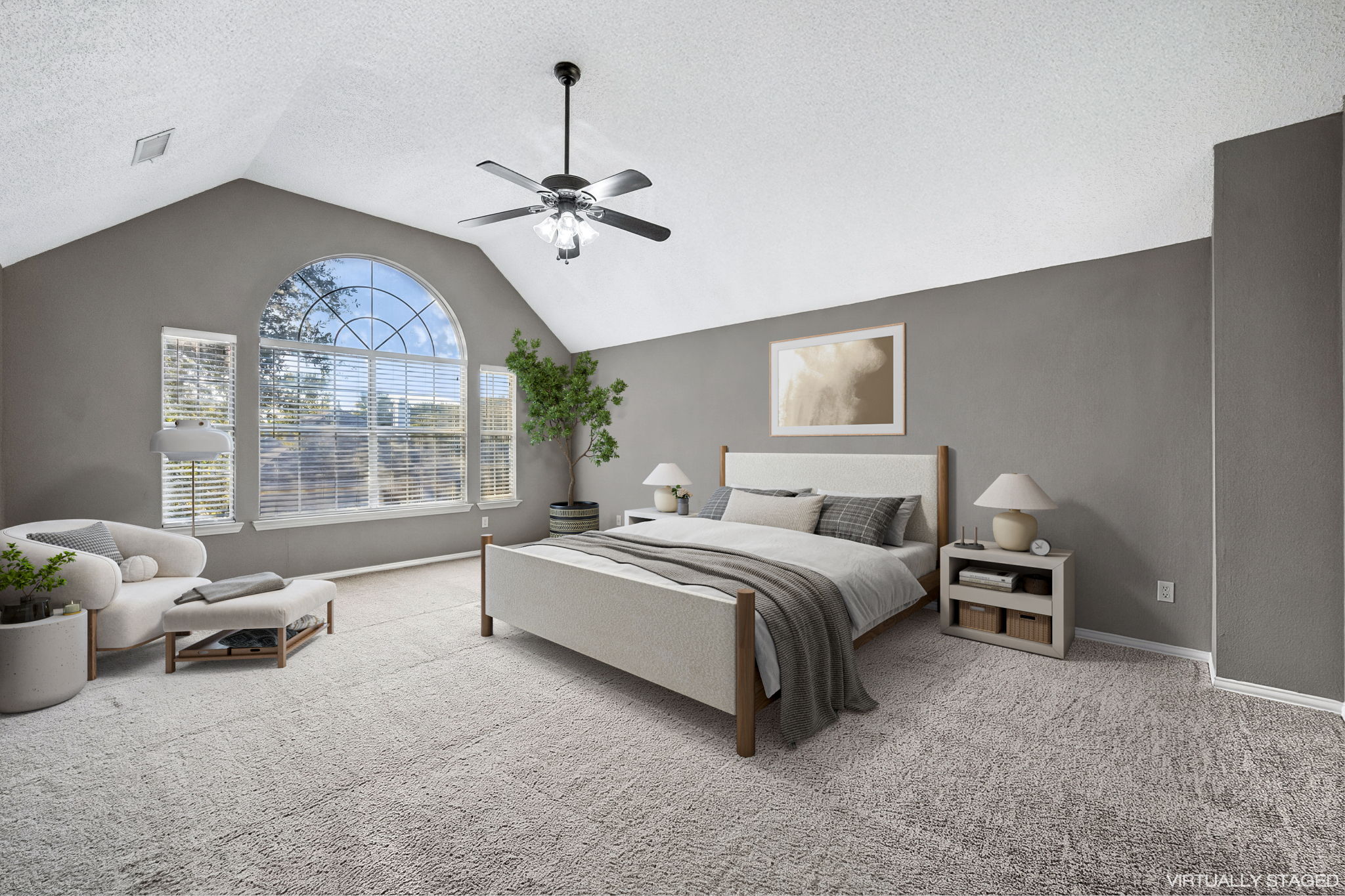 Virtually Staged Primary Bedroom