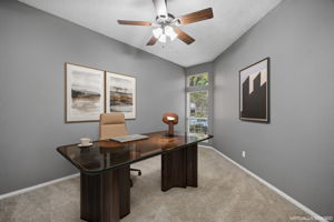 Virtually Staged Bedroom as Office