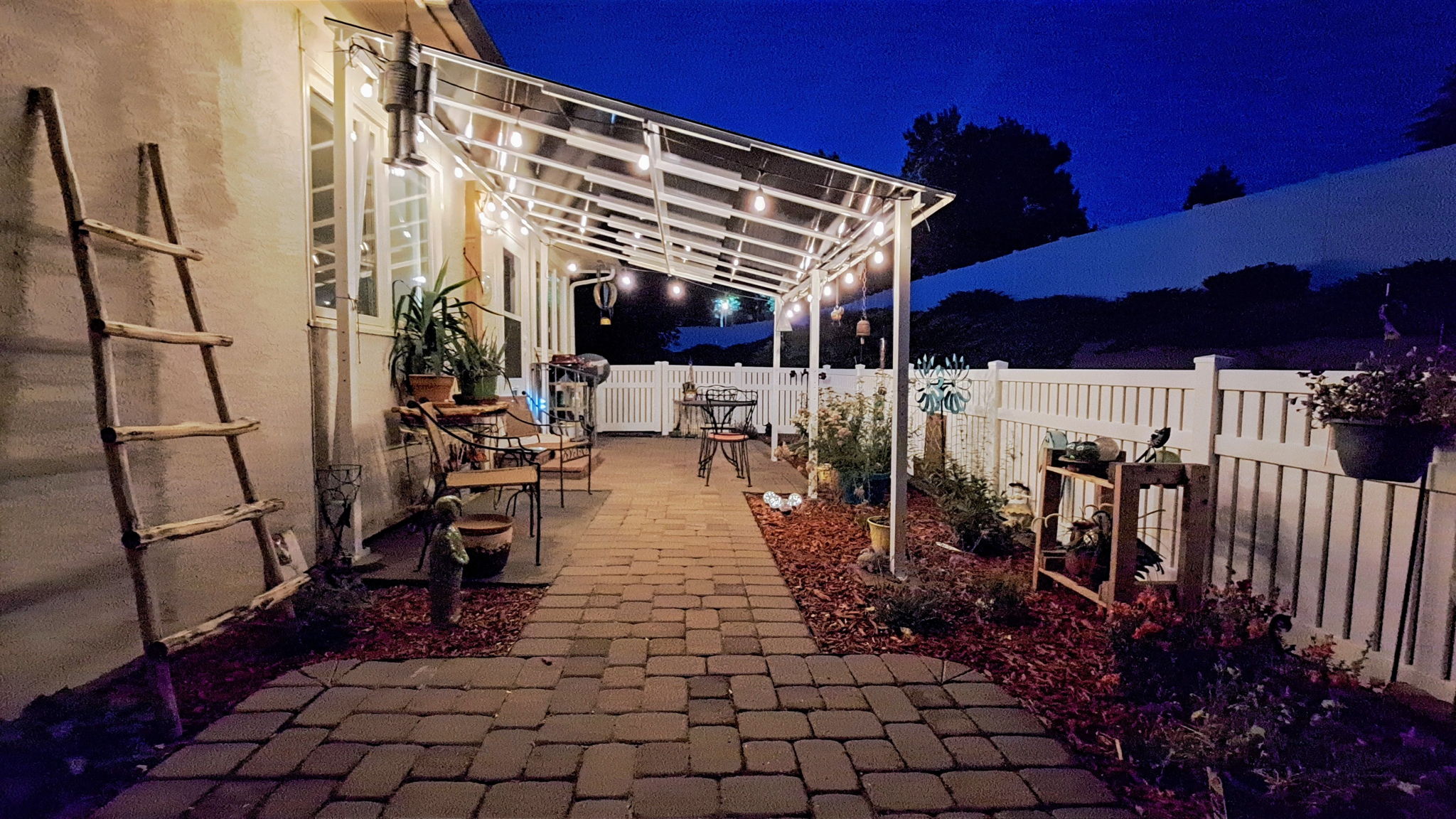 Patio at night
