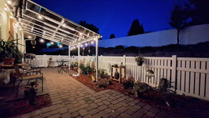 Patio at night