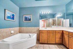 Master Bathroom with Corner Soaking Tub