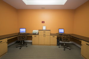 Resident Business Center with computers and printer