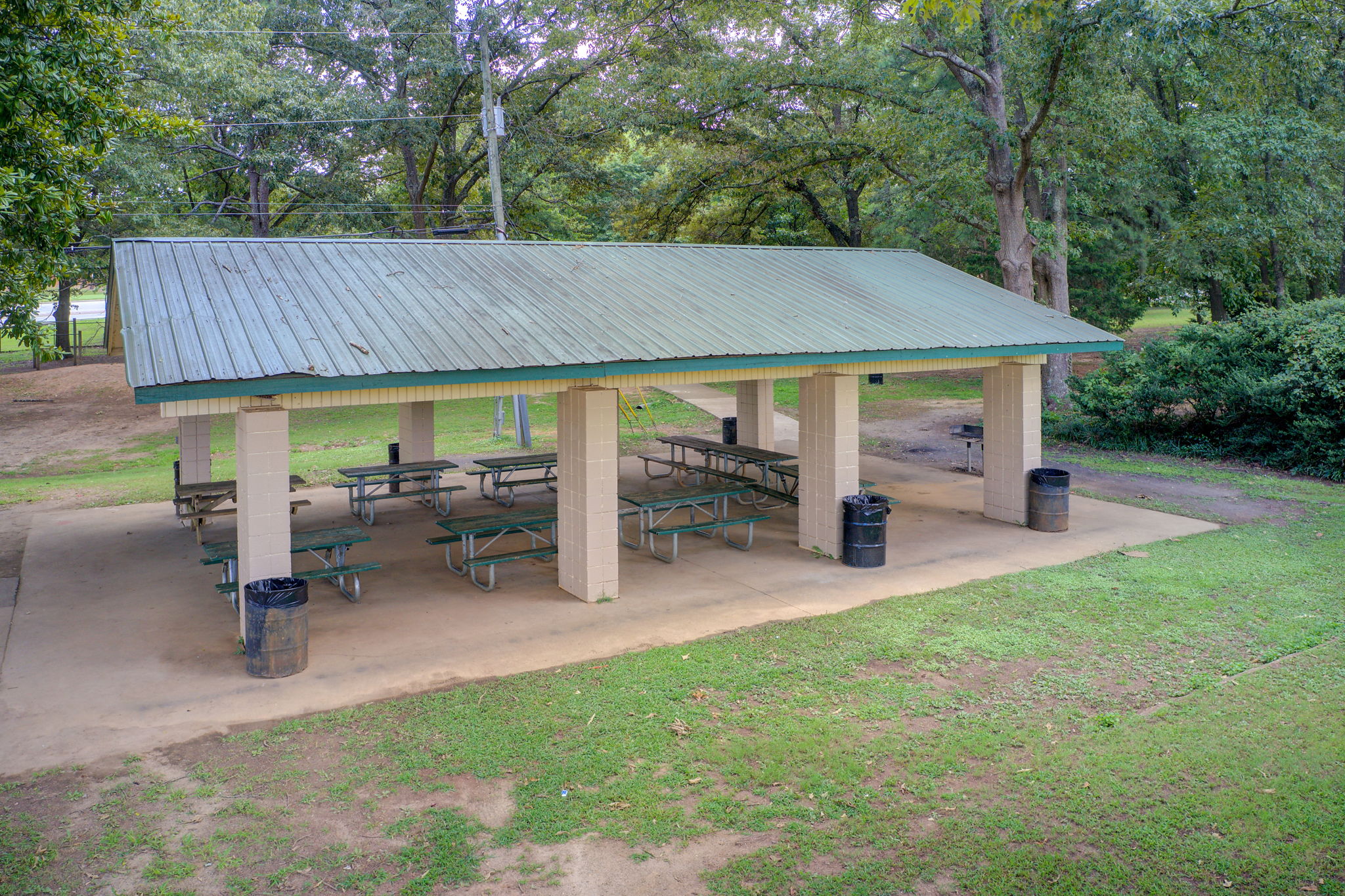 42 Aerial Terrell Mill Park Covered Picnic Area