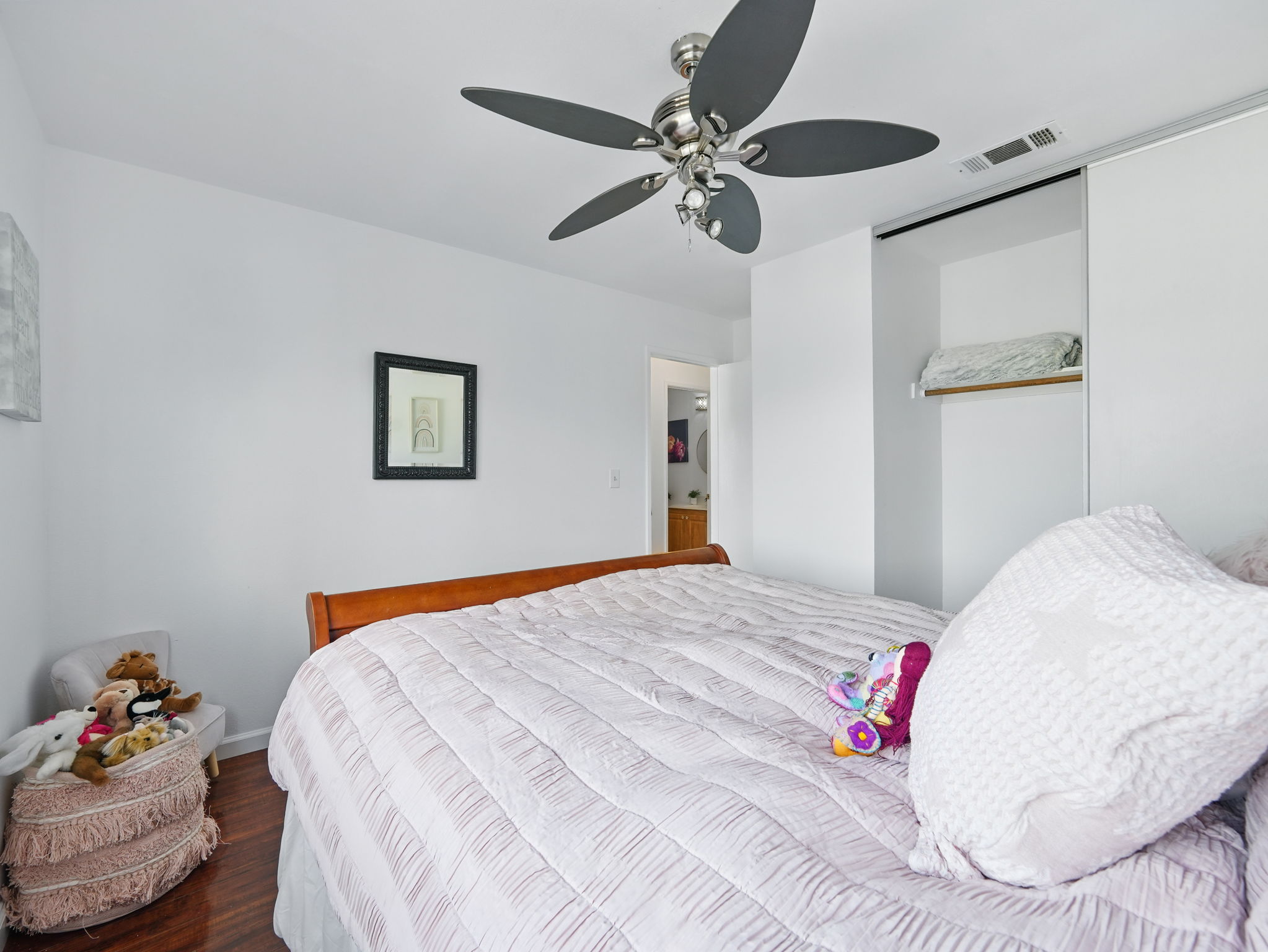Bedroom features Views and Large Closets