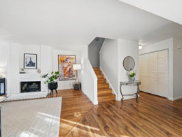 Living Room w/Fireplace and nice Flooring