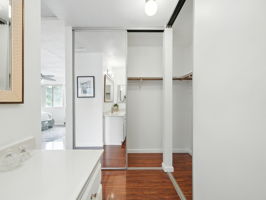 En suite Bath has extra Closets for your wardrobe and storage