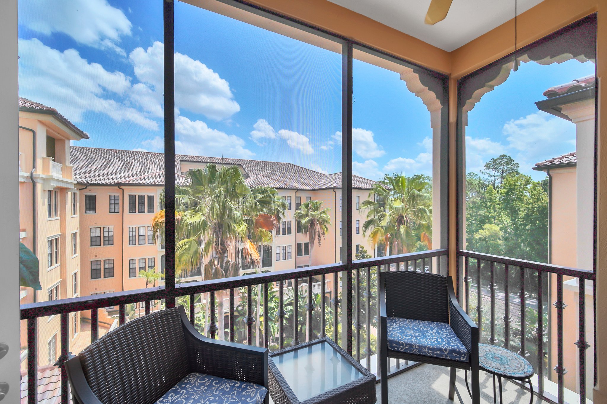 Screened Patio Overlooking the Courtyard