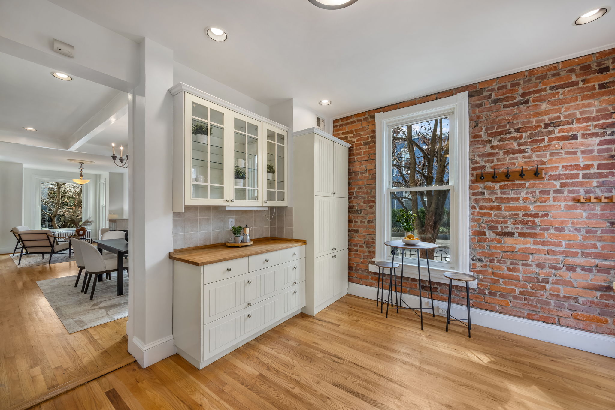 Spacious, updated, eat-in kitchen opens to patio