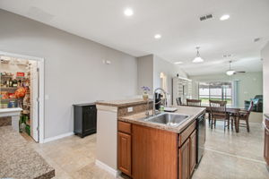 Kitchen Island and Walk-In Pantry