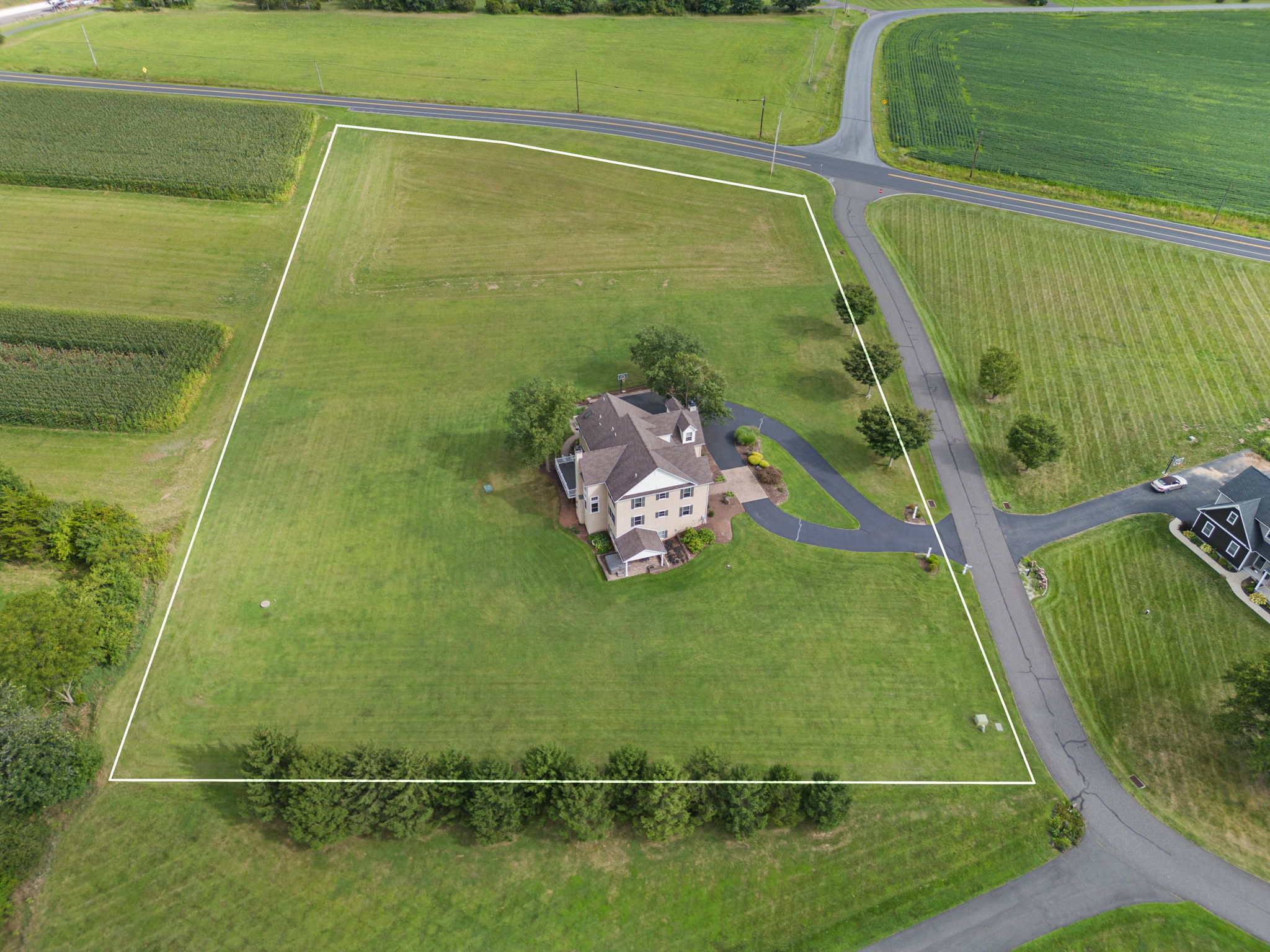 Aerial Back View w/ Lot Line