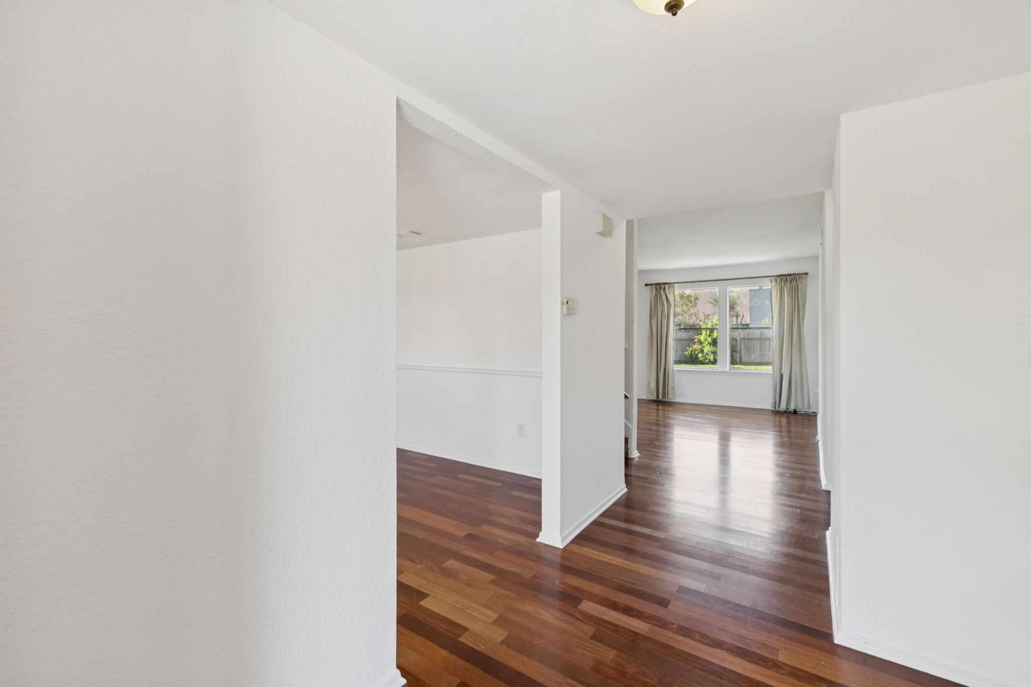 View from front door into living room.