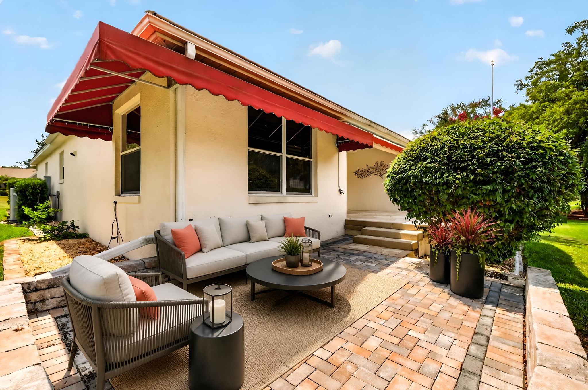 Paver Patio - Virtually Staged