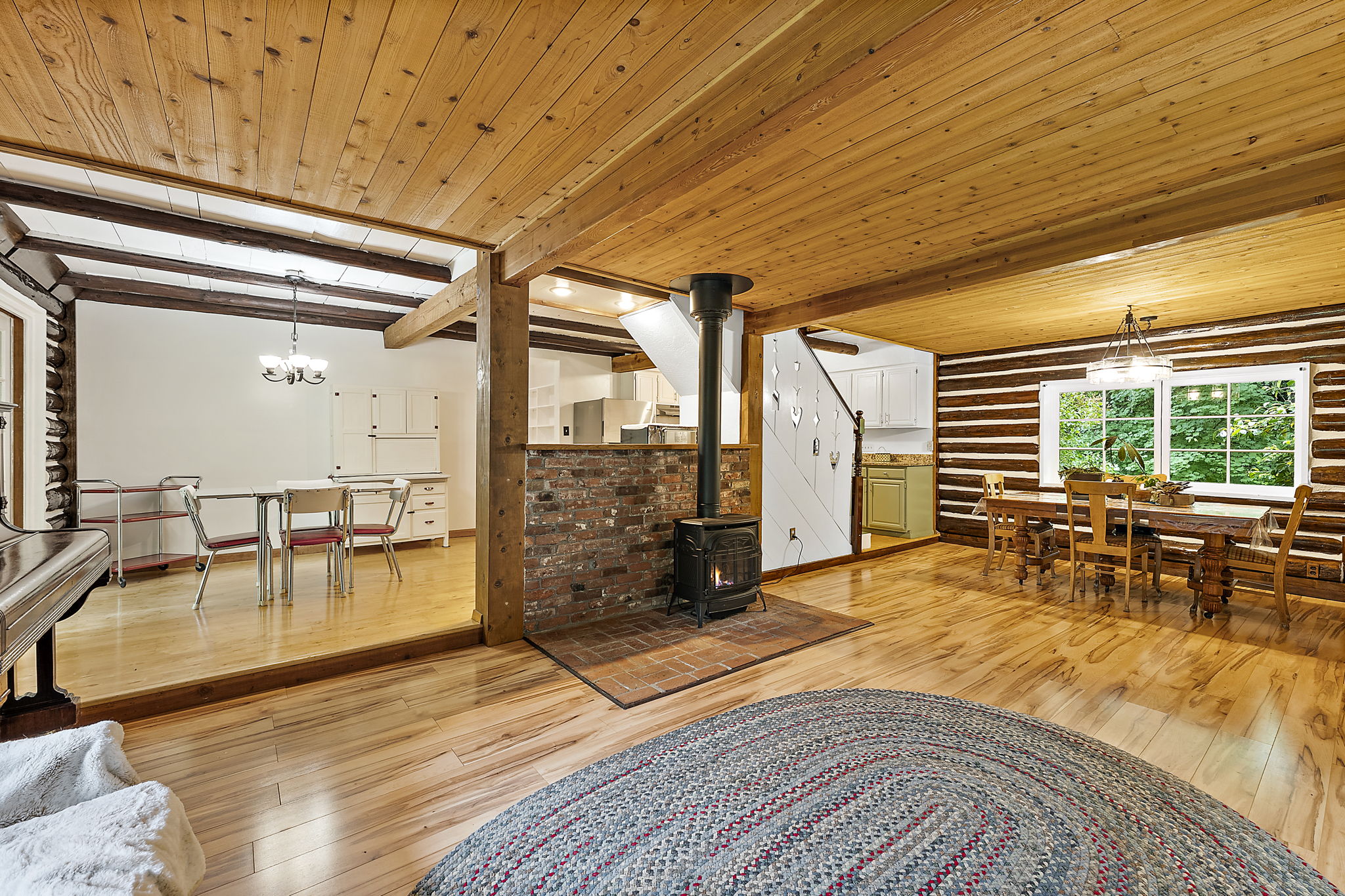 View into eat in kitchen area from living room.